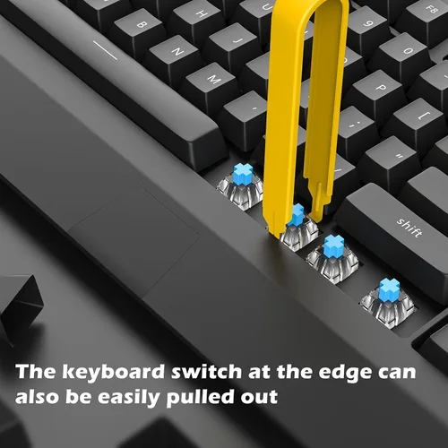 Vista 4 de HONKID Extractor de interruptores, removedor de llaves de acero inoxidable para interruptores de teclado mecánicos de repuesto