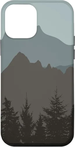 Vista 16 de Mountains Peaks - Carcasa para iPhone 17, diseño abstracto de paisaje natural, color gris y azul