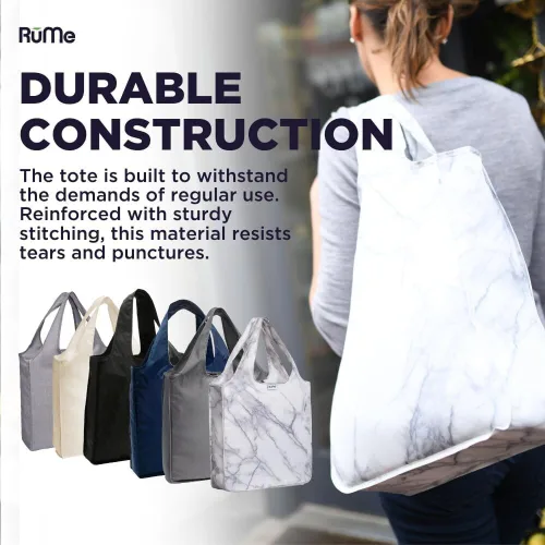 Vista 6 de RuMe Classic Medium Tote Eco-Friendly Reusable Washable 50lbs Grocery Shopping Bag Foldable Light & Durable