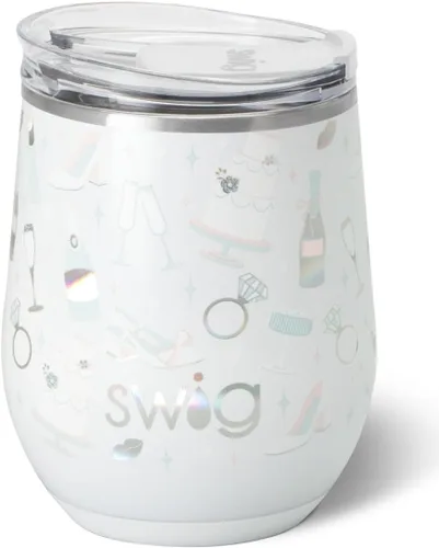 Vista 37 de Swig Life Vaso de vino de 12 onzas con tapa, acero inoxidable, apto para lavavajillas, portátil, triple aislamiento (todos los americanos)