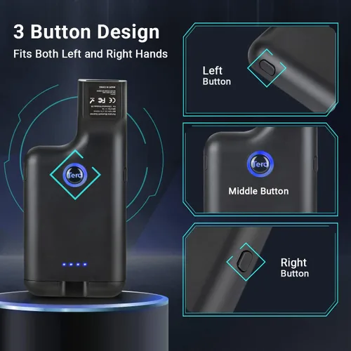 Vista 5 de Tera Escáner de código de barras inalámbrico 1D 2D QR portátil clip trasero 3 en 1 2.4 GHz inalámbrico y USB con cable y compatible con Bluetooth