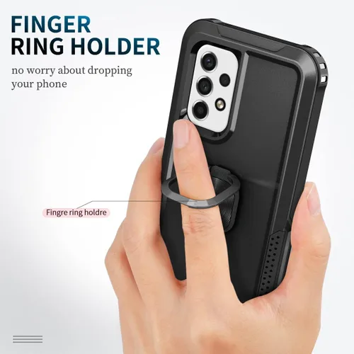 Vista 8 de Funda para Galaxy A53 5G con función atril de protección resistente [doble a prueba de golpes] Soporte magnético para automóvil compatible