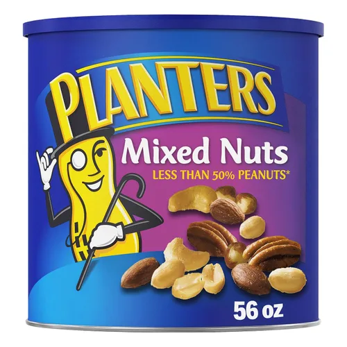Vista 2 de PLANTERS Nueces mixtas saladas y nueces mixtas saladas de lujo PLANTERS Snacks para fiestas, proteínas a base de plantas