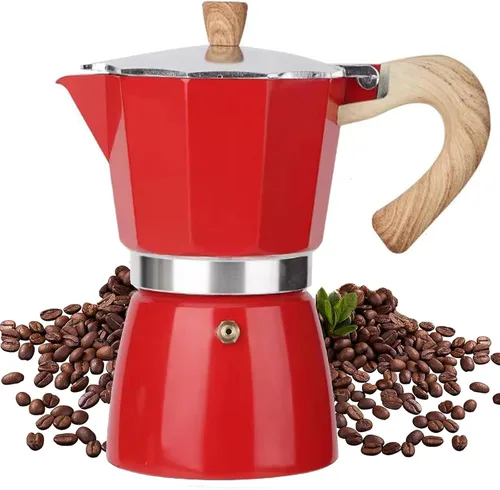Vista 7 de MORDEN MS Olla Moka, cafetera espresso para estufa, cafetera italiana, cafeteras cubanas para estufa y cafetera de café expreso, color negro