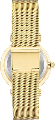Vista 3 de Anne Klein Reloj pulsera de malla acentuada con purpurina para mujer
