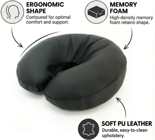 Vista 3 de Royal Massage Cojín universal de espuma viscoelástica para mesas de masaje, almohada ergonómica en forma de U con piel sintética suave y fácil