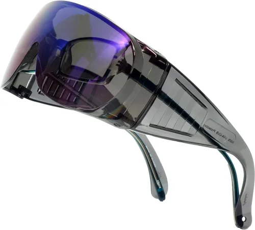 Vista 2 de Calabria 1003 Gafas de seguridad grandes que se ajustan sobre anteojos graduados Fitover para hombres y mujeres, envolventes, tintadas