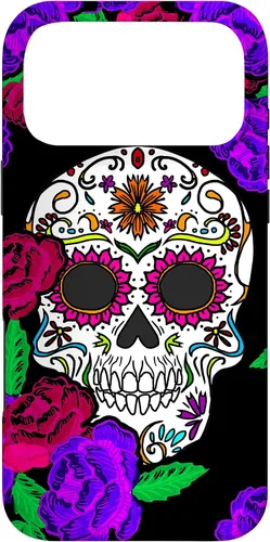 Vista 22 de Funda de regalo mexicana para iPhone 17, diseño de calavera de azúcar