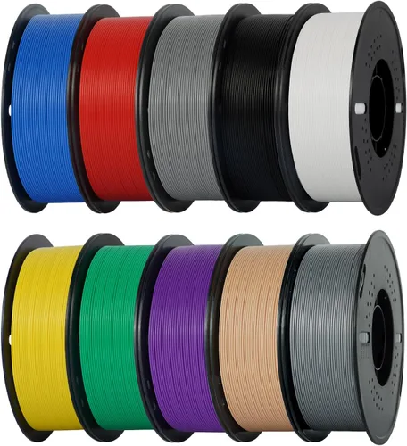 Vista 8 de Kingroon PLA - Filamento para impresora 3D, 10 carretes, precisión dimensional de +/- 0.02 mm, carrete de 10 kg (22 libras), 1.75 mm, 5 negro + 5