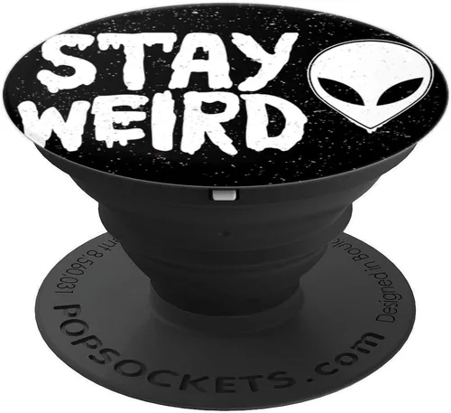Vista 4 de Stay Weird Stay Weird Alien PopSockets - Soporte y agarre para teléfonos y tabletas, Negro