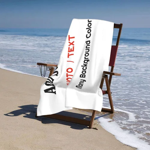 Vista 7 de Toalla de playa personalizada con tu foto/texto para adultos, adolescentes, mujeres, hombres, niños, niñas, toallas de microfibra suave y absorbente