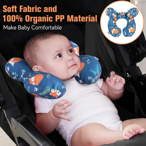 Vista 2 de KAKIBLIN - Almohada de cuello para bebé, almohada de apoyo para la cabeza del bebé, almohadas para el cuello infantil