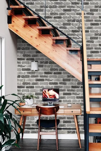 Vista 3 de NextWall Papel tapiz autoadhesivo de ladrillo sintético lavado (gris)