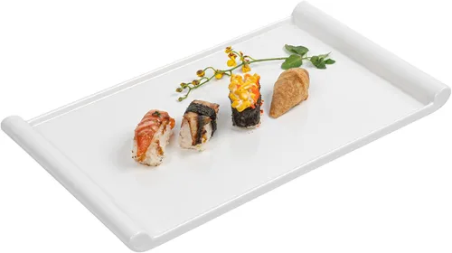 Vista 16 de Restaurantware Voga - Platos de servir de 12 x 7 pulgadas, 10 platos rectangulares para sushi, pequeños, resistentes a roturas, platos blancos