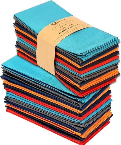 Vista 62 de Ruvanti - Juego de 4 servilletas de tela de 45x45 centímetros, lavables, suaves, duraderas, absorbentes, mezcla de algodón. Servilletas de mesa