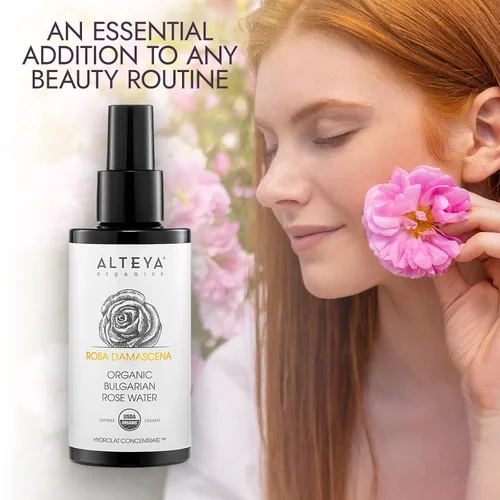Vista 5 de Alteya - Tónico facial orgánico USDA de agua de rosas de alta potencia, 3000 rosas en una botella, 3.4 onzas líquidas/3.4 fl oz de agua pura de flor