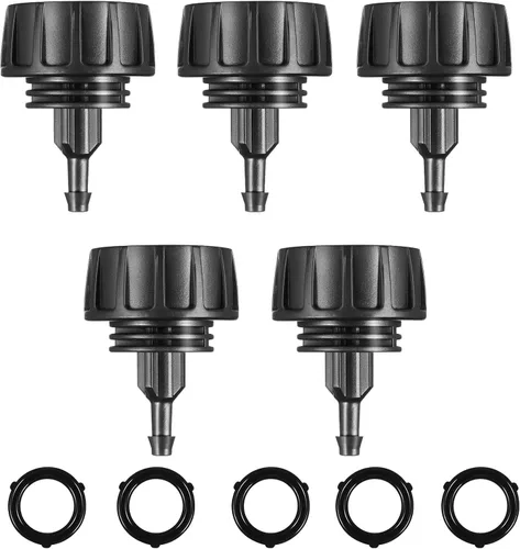 Vista 8 de Paquete de 5 adaptadores de manguera de riego por goteo, adaptador de manguera de riego por goteo, conector de grifo con arandelas para sistema