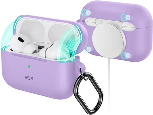 Vista 11 de ESR Funda para AirPods Pro 2, Compatible con Funda de Airpods Pro de 2ª Generación (2023/2022/2019), Compatible con MagSafe, Bloqueo Magnético