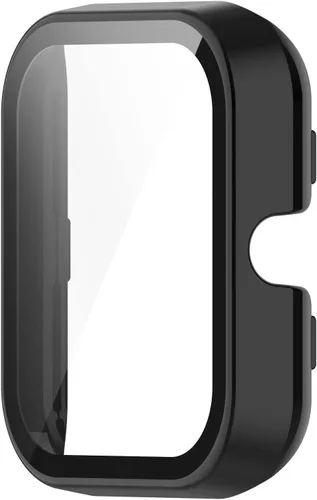Vista 3 de Funda rígida compatible con Amazfit Bip 3 con protector de pantalla de vidrio templado, ultrafina, cobertura completa, para Amazfit Bip 3 Pro, azul