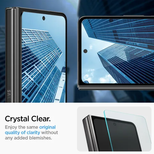 Vista 7 de Spigen GlasTR EZ FIT - Protector de pantalla de vidrio templado para Galaxy Z Fold 5 9H Hardness Tempered Glass, Easy Installation Kit