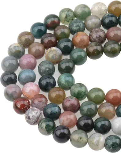 Vista 20 de Cuentas sueltas de 0.315 pulgadas/8mm de piedra natural redonda para hacer joyas con cordón elástico