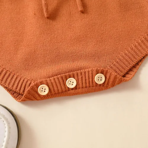 Vista 7 de Mameluco de punto para bebé niña, suéter de manga larga, bordado floral, de una pieza, ropa cálida para otoño e invierno