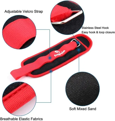 Vista 4 de Fragraim - Juego de pesas de tobillo para mujeres, hombres y niños, ideal para entrenamiento de fuerza para muñeca/pierna/brazo, correa ajustable, 1