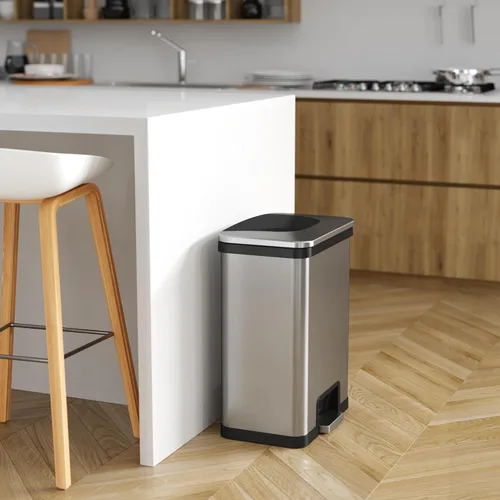 Vista 3 de iTouchless AutoStep - Papelera automática de 13 galones con sistema de filtro de olor y pedal de sensor