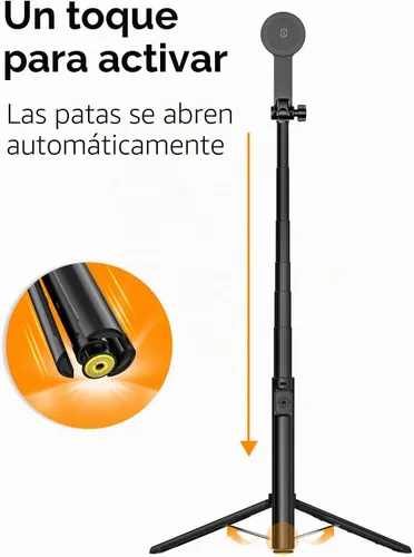 Vista 5 de USKEYVISION Trípode magnético de 69" para iPhone con luz magnética