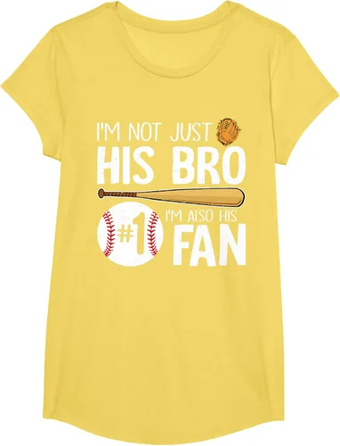Vista 62 de Camiseta Baseball Brother I'm Not Just His Bro I'm His Number One Fan, Negro