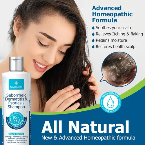 Vista 2 de Roycederm Psoriasis, champú para dermatitis seborreica y gel de ducha refrescante CoolDefense