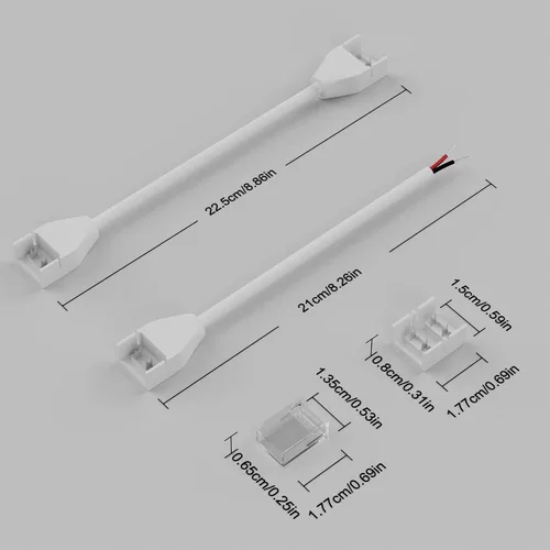 Vista 5 de PAUTIX Conectores para tira de luz LED COB impermeable IP68, kit de conectores de extensión LED, 4 conectores de combinación transparentes sin