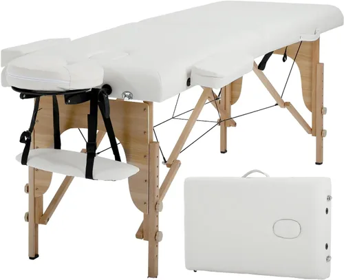 Vista 16 de PayLessHere Cama de Masaje Portátil Mesa de Masaje de 24 pulgadas de Ancho Cama de Pestañas 2 Plegable Altura Ajustable Mesa de Spa con Bolsa No