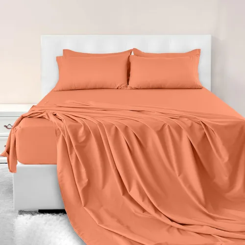 Vista 258 de LUX Décor - Juego de sábanas Twin de microfibra ultrasuave de 3 piezas con sábana encimera, sábana bajera de 16 pulgadas de profundidad y funda