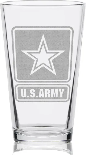 Vista 3 de LumEngrave Vaso de cerveza grabado de la Fuerza Aérea de los Estados Unidos Gran idea de regalo de bebida para veteranos militares patrióticos