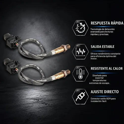 Vista 5 de 1 par de sensores de oxígeno hacia arriba izquierda derecha para Ford 2014-2009 Van 4.6l
