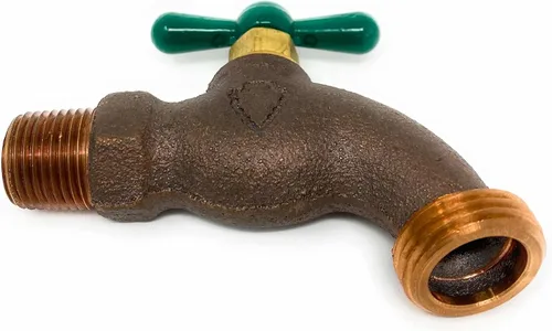 Vista 3 de Manguera Bibb Válvula Punta de Flecha Tipo Latón Sillcock [79-115] 1/2" Macho NPT Entrada 3/4 Manguera de Agua Salida Ideal - Llave de Manguera