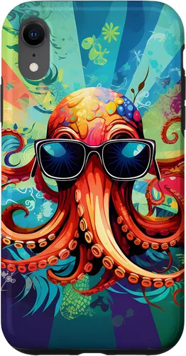 Vista 25 de iPhone 11 Pro That's One Cool Pultopus Pulpo colorido con funda para gafas de sol