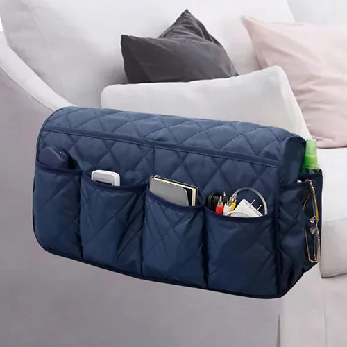 Vista 14 de MEHIDFY Organizador de sillón, organizador de reposabrazos de sofá impermeable, organizador de sillón reclinable antideslizante, soporte para mando