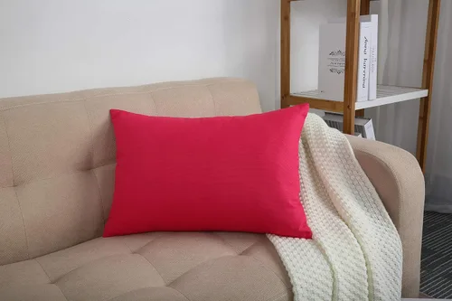 Vista 6 de TangDepot - Funda de almohada hecha a mano 100% lona de algodón, Algodón, Rojo sandía