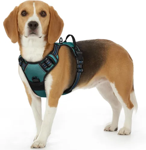 Vista 42 de Eagloo Arnés para perro pequeño, sin tirones, chaleco de servicio con tiras reflectantes y asa de control, ajustable y cómodo para caminar, arnés