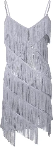 Vista 6 de Sequin Dress Prom Dresses Solid Color Sleeveless Sequins Concert Halter Tassel Style Dress Dress New Years Eve Dress