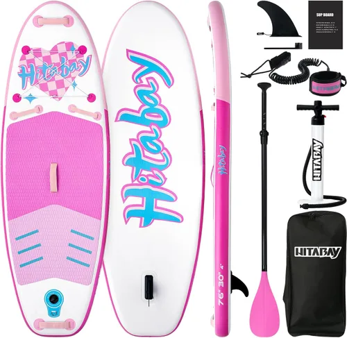 Vista 9 de Tabla de remo para niños con accesorios de SUP, tabla de remo para niños duradera, ligera y estable, cubierta antideslizante ancha, tablas de remo