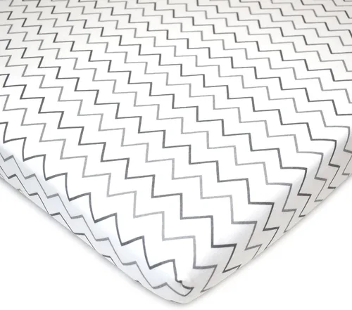 Vista 9 de American Baby Company - Sábana bajera ajustable de tejido de punto suave y transpirable 100% algodón, sábanas de practicuna, Estrellas azules