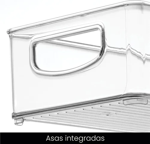 Vista 8 de iDesign Contenedor de almacenamiento transparente extra largo delgado Organizador estrecho, apilable, de cocina o despensa