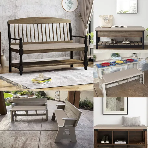Vista 7 de baibu Cojín de Banco Antideslizante de 36 Pulgadas para Interiores y Exteriores con Lazos, Cojín de Asiento de Banco Rectangular Clásico
