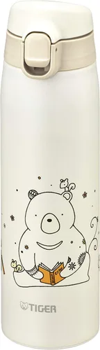 Vista 6 de TIGER MCT-A035P Tiger Water Bottle, 11.8 fl oz (350 ml), Kameichido Mug, Stainless Steel Bottle, One-touch, Lightweight, Rabbit