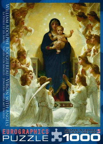 Vista 4 de EuroGraphics William Bouguereau - Rompecabezas de 1000 piezas, Virgen con ángeles, 6000-7064
