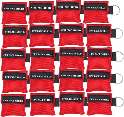 Vista 7 de 100 piezas RCP máscara de protección facial llavero kit de emergencia escudos faciales de rescate para primeros auxilios o entrenamiento de RCP