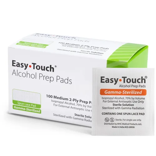 Vista 9 de EasyTouch - Almohadillas de preparación de alcohol esterilizadas con gamma, envueltas individualmente, 10 por paquete, 1200 paquetes